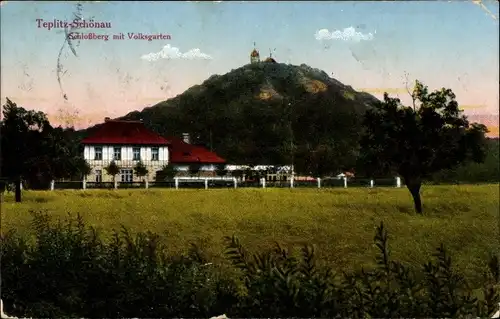 Ak Teplice Šanov Teplitz Schönau Region Aussig, Schlossberg, Volksgarten