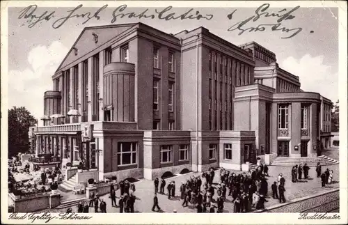 Ak Teplice Šanov Teplitz Schönau Region Aussig, Stadttheater