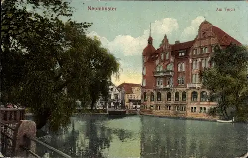 Ak Neumünster in Holstein, Am Teich