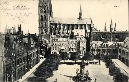 Ak Hansestadt Lübeck, Markt