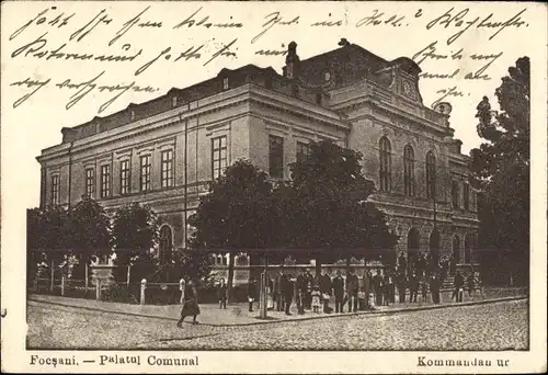 Ak Focșani Facsani Fokschan Rumänien, Palatul Comunal, Kommandantur