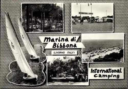 Ak Livorno Toscana, Marina di Bibbona, International Camping, Segelboote