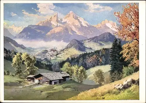 Künstler Ak Süßmayr, J., Berchtesgaden in Oberbayern, Watzmann