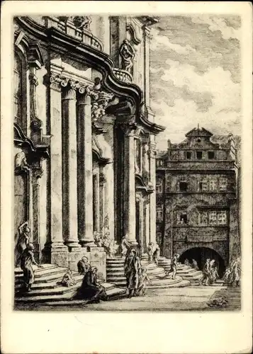 Künstler Ak Silovsky, V., Praha Prag Tschechien, Portal der St. Nicolauskirche