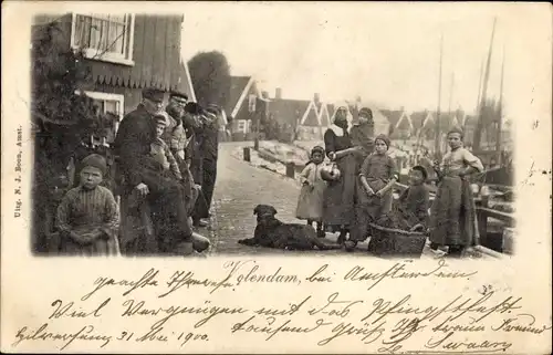 Ak Volendam Nordholland Niederlande, Ortsansicht, Anwohner