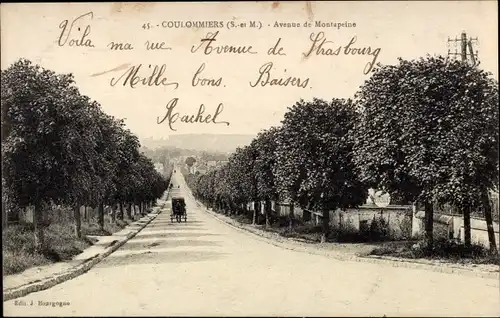 Ak Coulommiers Seine et Marne, Avenue de Montapeine