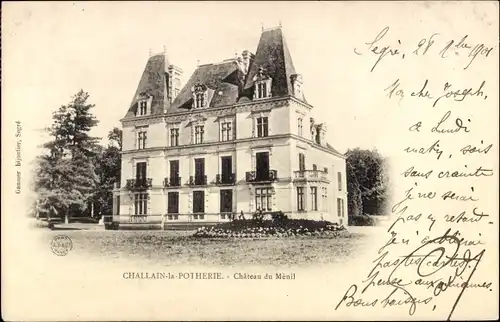 Ak Challain-la-Potherie Maine et Loire, Château du Mènil