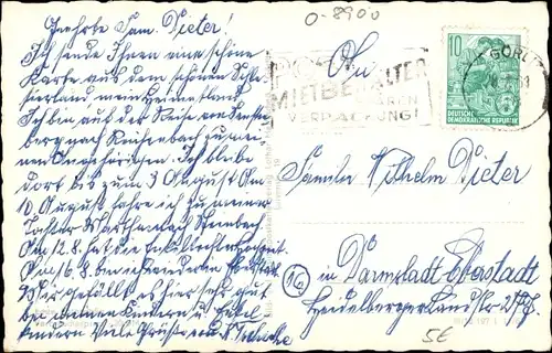 Ak Görlitz in der Lausitz, Leninplatz, Rathausturm und Mönch