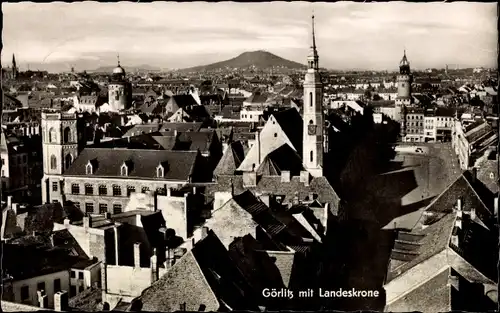 Ak Görlitz in der Lausitz, Stadtpanorama mit Landeskrone