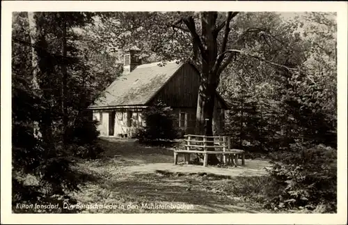 Ak Jonsdorf in Sachsen, Bergschmiede in den Mühlsteinbrüchen