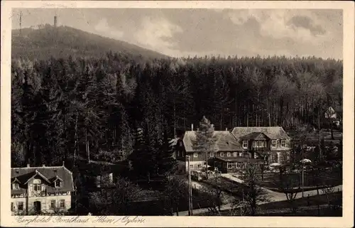 Ak Hain Oybin in Sachsen, Blick zum Berghotel Forsthaus von Max Wünsche, Wald