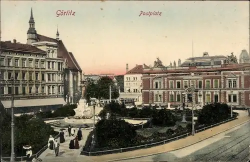 Ak Görlitz in der Lausitz, Postplatz