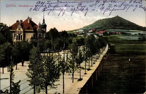 Ak Görlitz in der Lausitz, Blick zur Landeskrone, Panorama
