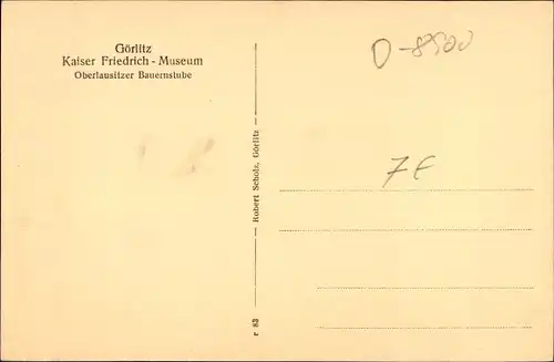Ak Görlitz in der Lausitz, Kaiser Friedrich Museum, Oberlausitzer Bauernstube, Spinnrad