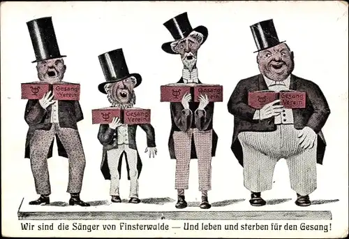 Künstler Ak Richter, B., Finsterwalde, Wir sind die Sänger von Finsterwalde