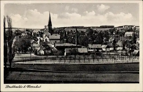 Ak Strahwalde Herrnhut in Sachsen, Teilansicht