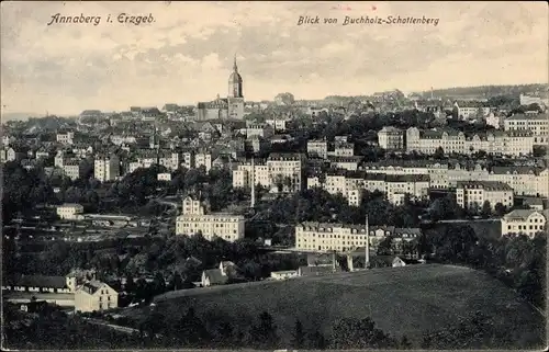 Ak Annaberg Buchholz im Erzgebirge, Blick von Buchholz Schottenberg