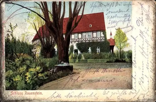 Litho Lengefeld Erzgebirge, Schloss Rauenstein
