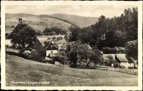 Ak Dörfel Olbernhau im Erzgebirge, Teilansicht