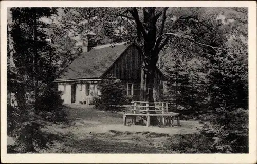 Ak Jonsdorf in Sachsen, Bergschmiede in den Mühlsteinbrüchen