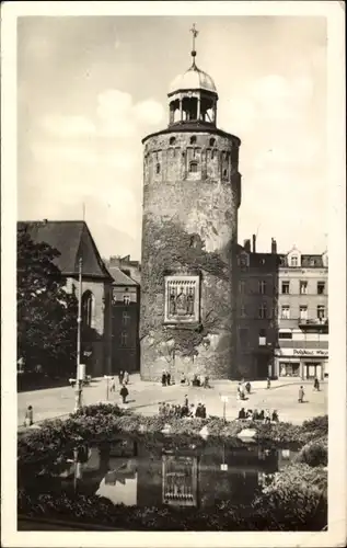 Ak Görlitz in der Lausitz, Dicker Turm am Marienplatz