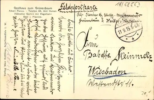 Ak Halver in Westfalen, Gasthaus zum Grünenbaum