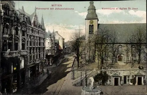 Ak Witten an der Ruhr, Kornmarkt, Johanniskirche