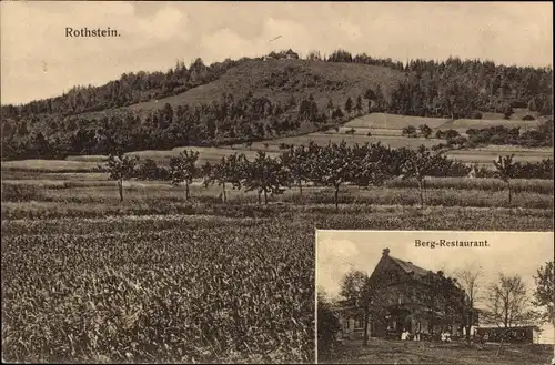 Ak Rothstein Rotstein Reichenbach in der Oberlausitz, Wald, Bergrestaurant