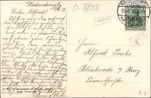 Ak Niederoderwitz Oderwitz in Sachsen, Teilansicht vom Ort, Vogelschau