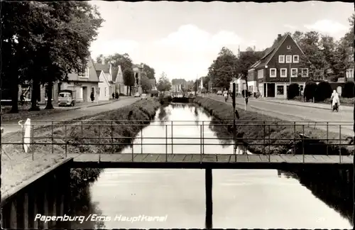 Ak Papenburg im Emsland, Hauptkanal, LKW, Straßenpartie