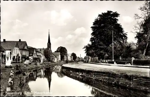 Ak Papenburg Ems, Partie am Hauptkanal