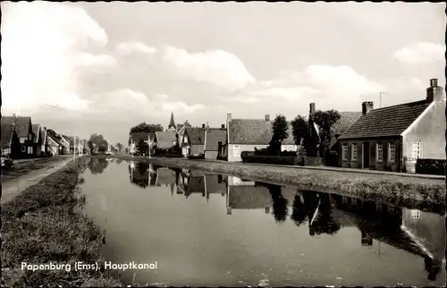 Ak Papenburg im Emsland, Partie am Hauptkanal