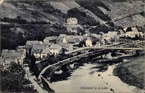 Ak Obernhof an der Lahn, Totale, Gasthof v. Willy Müller