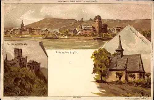 Künstler Litho Biese, C., Oberlahnstein Lahnstein am Rhein, Burg Lahneck, Wenzelkapelle, Ort