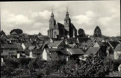 Ak Walldürn im Odenwald, Teilansicht mit Kirche