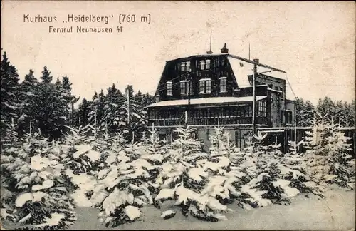 Ak Heidelberg Seiffen im Erzgebirge, Kurhaus Heidelberg, Winter
