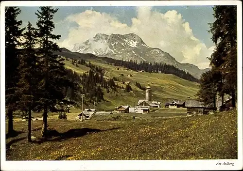 Ak Lech am Arlberg in Vorarlberg, Blick auf den Ort mit Umgebung, Karhorn, Oberlech