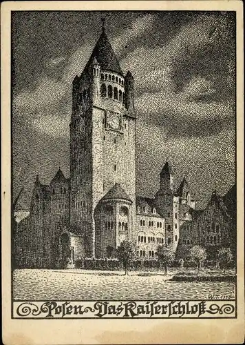 Künstler Ak Thiele, W., Poznań Posen, Kaiserschloss