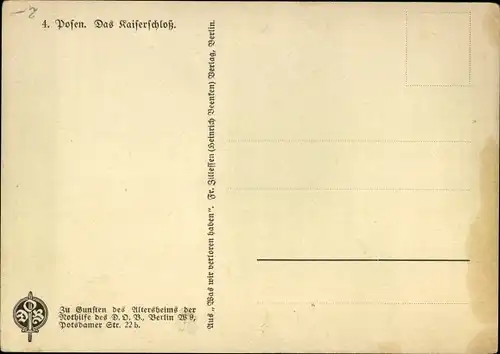 Künstler Ak Thiele, W., Poznań Posen, Kaiserschloss