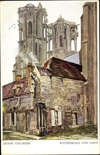 Künstler Ak Vollbehr, E., Laon Aisne, Kathedrale