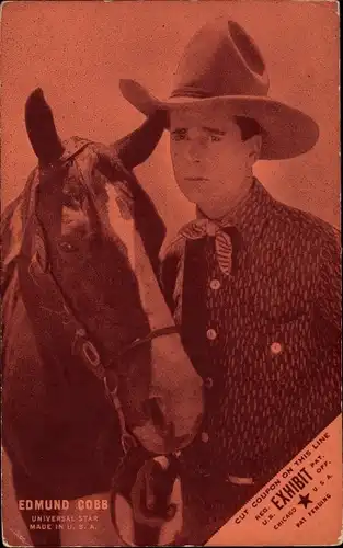 Ak Schauspieler Edmund Cobb, Western, Pferd