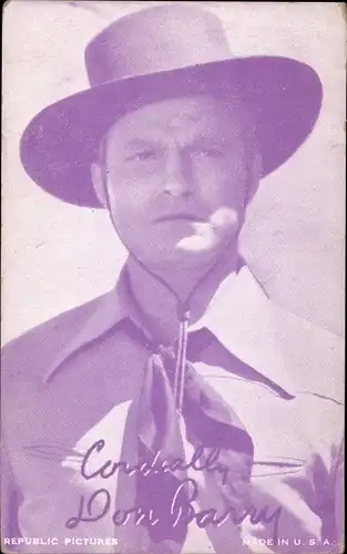 Ak Schauspieler Don Barry, Portrait, Western
