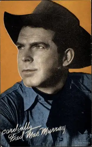 Ak Schauspieler Fred MacMurray, Portrait, Western