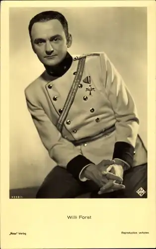 Ak Schauspieler Willi Forst, Portrait, Uniform