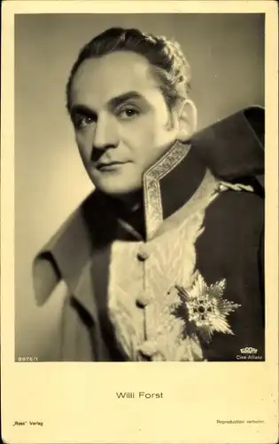 Ak Schauspieler Willi Forst, Portrait, Uniform, Ross Verlag 8876 1