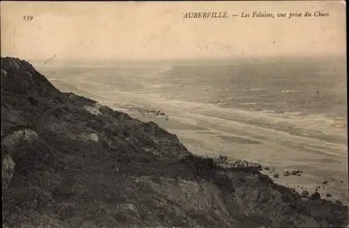 Ak Auberville Calvados, Les Falaises, vue prise du Chaos