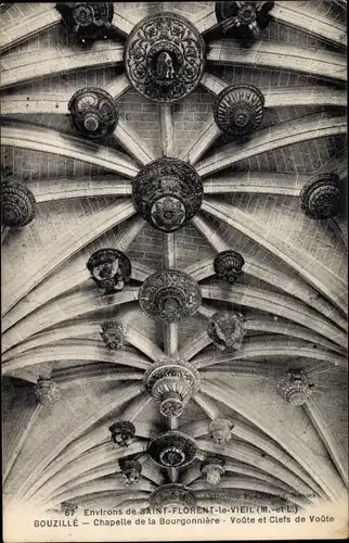 Ak Bouzillé Maine et Loire, Chapelle de la Bourgonnière, Voute et Clefs de Voute