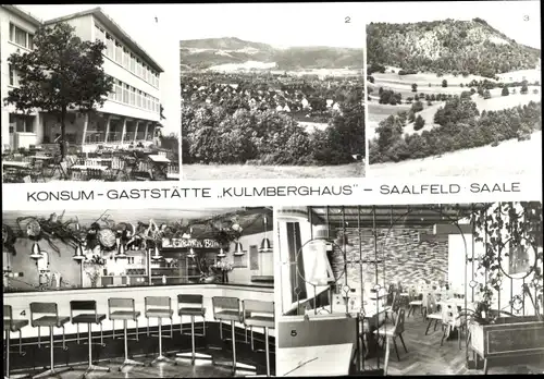 Ak Saalfeld an der Saale Thüringen, Konsum-Gaststätte Kulmberghaus, Gnomenbar, Finkenstube