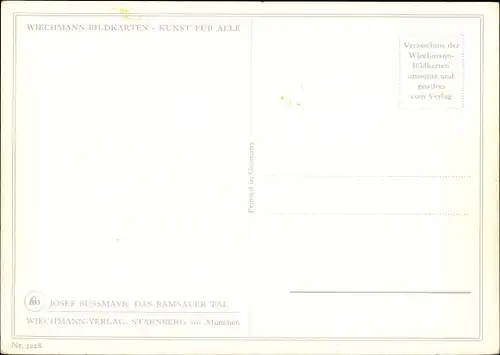 Künstler Ak Süßmayr, J., Steiermark Österreich, Das Ramsauer Tal