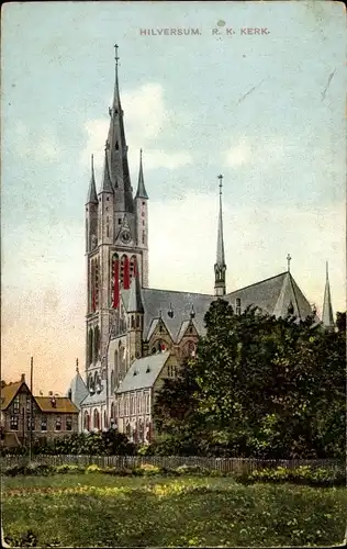 Ak Hilversum Nordholland Niederlande, R. K. Kerk